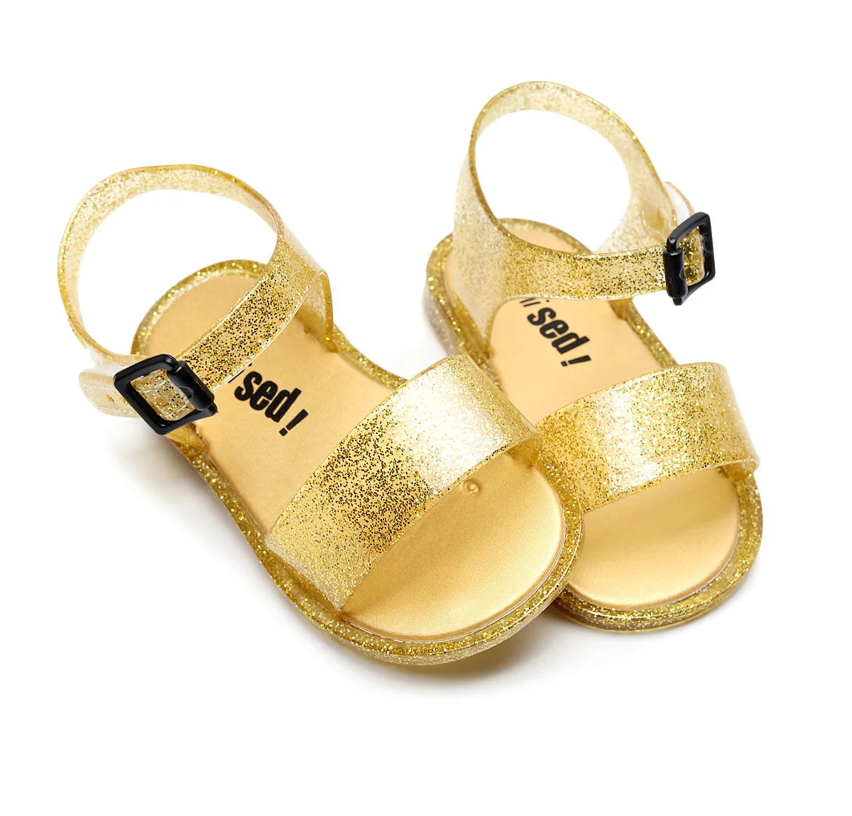 fashion PVC summer girls baby glitter shoes wholesale jelly sandals