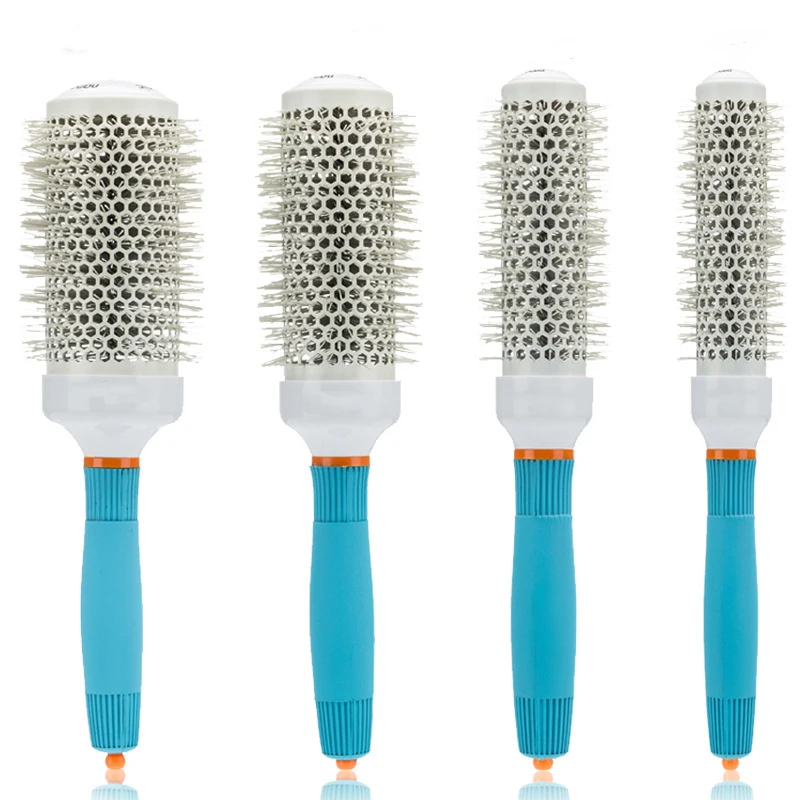 professional temperature resistant aluminum blowdry Curly hair nylon round hair brush