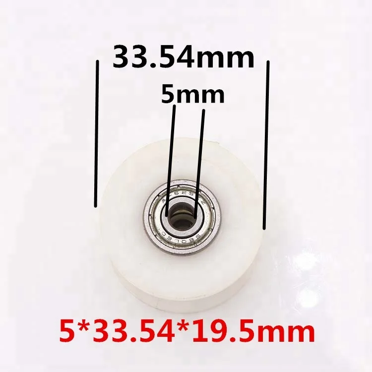H groove shower door plastic roller wheels bearing 625Z bearing roller wheel for cabinet sliding door pulley 5*33.54*19.5 mm