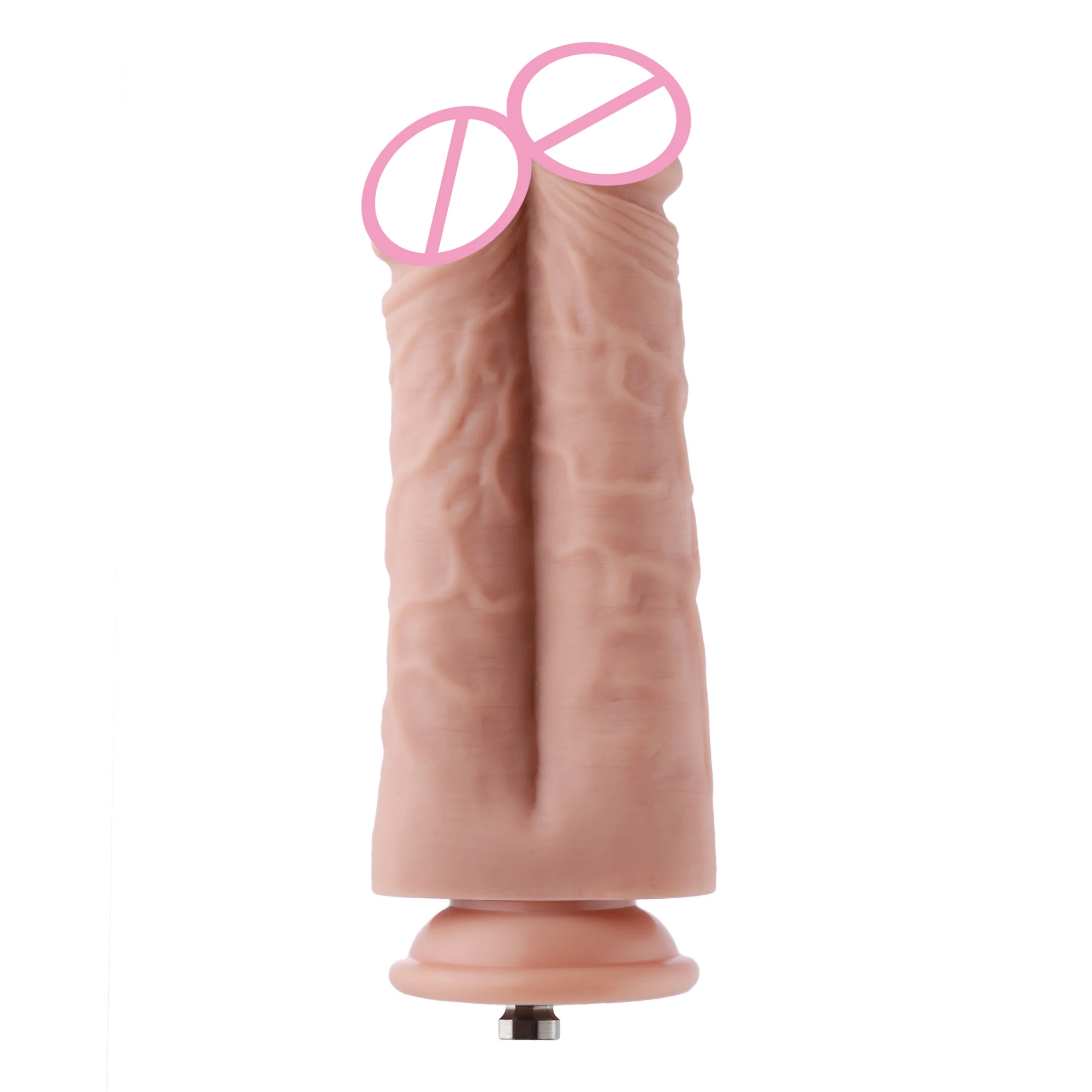 Hismith 8.5  Two Cocks One Hole Silicone Dildo For Hismith Premium Sex Machine