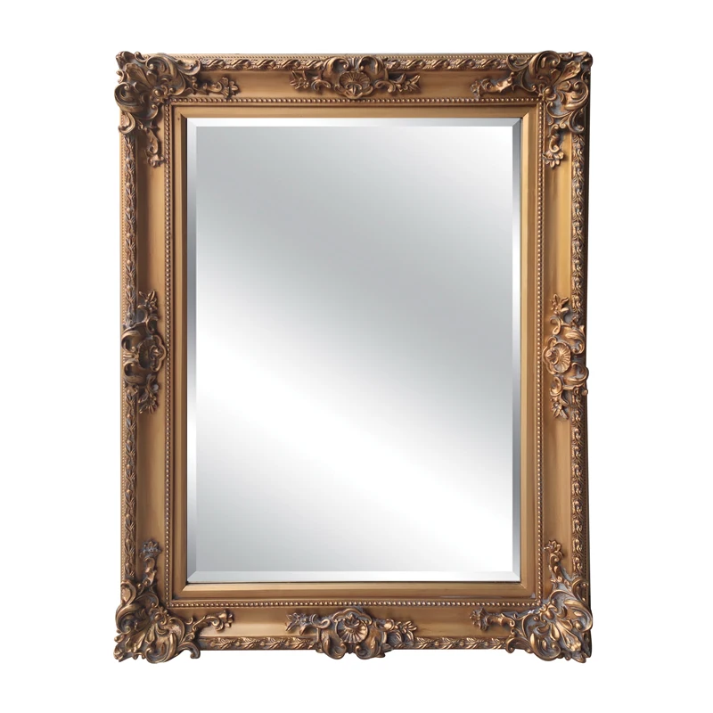  Вертикальное подвесное декоративное настенное зеркало с рамкой античное серебро