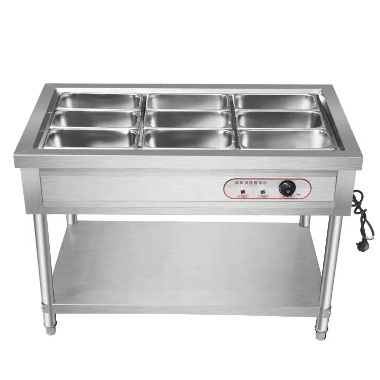 Commercial Electric Food Warmer  4 Pot Stainless Steel Steam Table, Buffet Server for Kitchen and Restaurant
