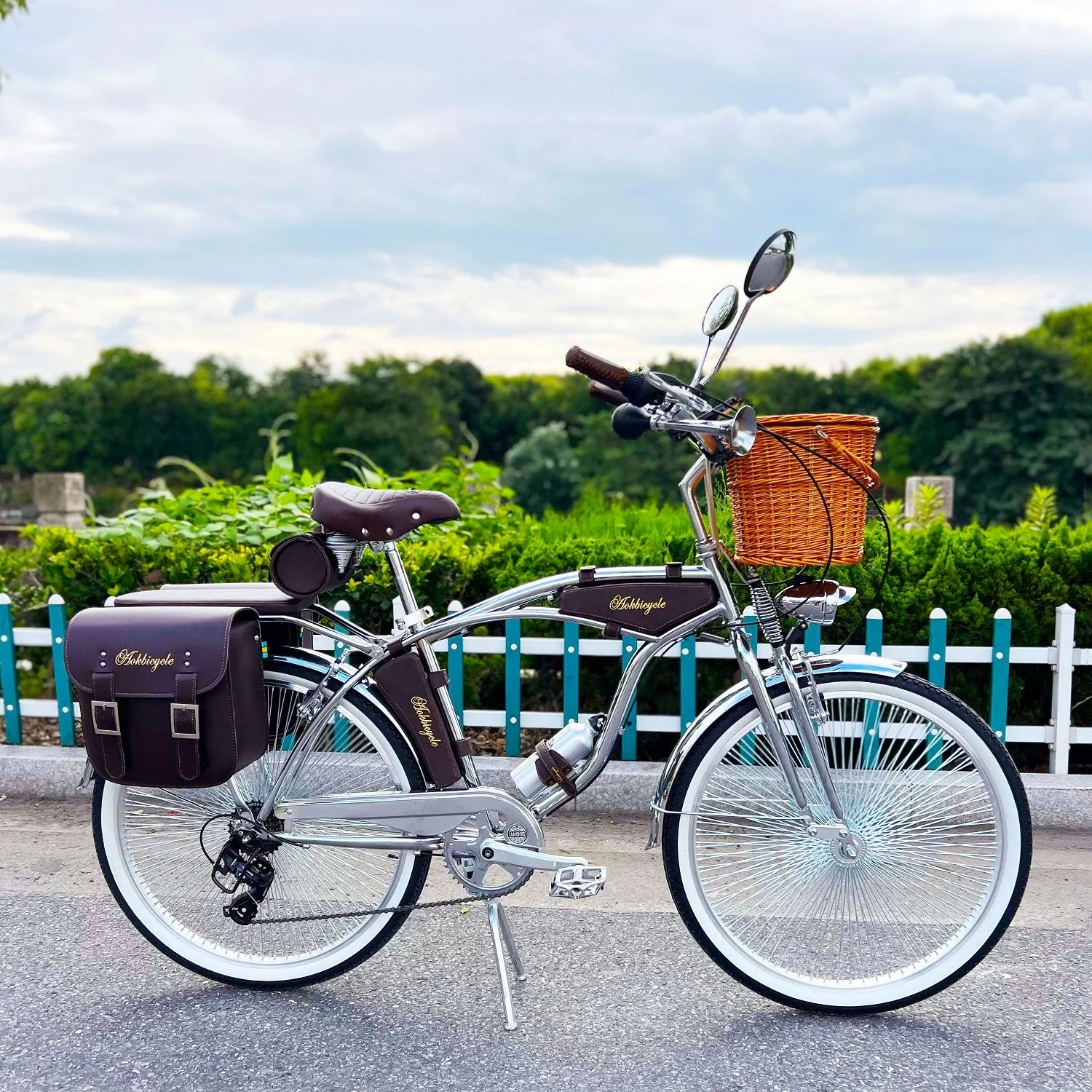 26 Inch Indian Spring Fork Chrome Beach Cruiser Bike  Shimano 7 Speed Classic Bicycle in Store