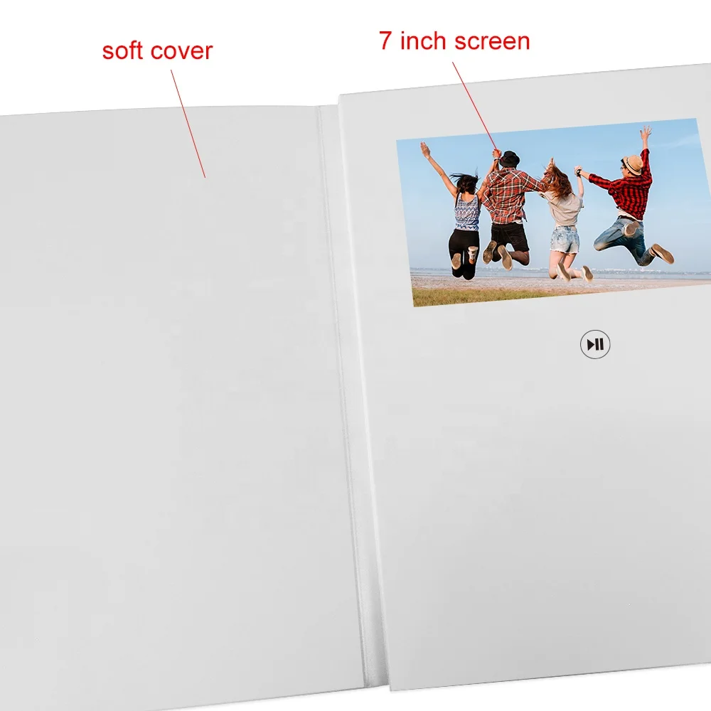 ЖК цифровой экран поздравительная открытка видеопамять брошюра 7 дюймов HD для свадебных приглашений