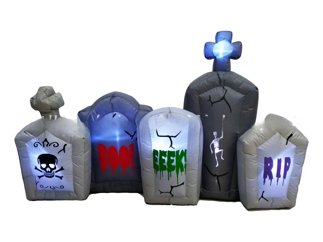 Halloween Pumpkin Ghost Inflatable Decorations Rotating Magic LED Lights Cute Indoor/Outdoor Clearance Home Holiday Yard Lawn