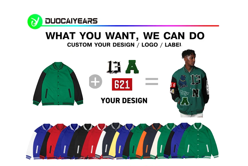 Dcy 2024 New Products Letterman Jacket Custom,Hip Hop Varsity Jacket Wool,Oversize Winter Jackets