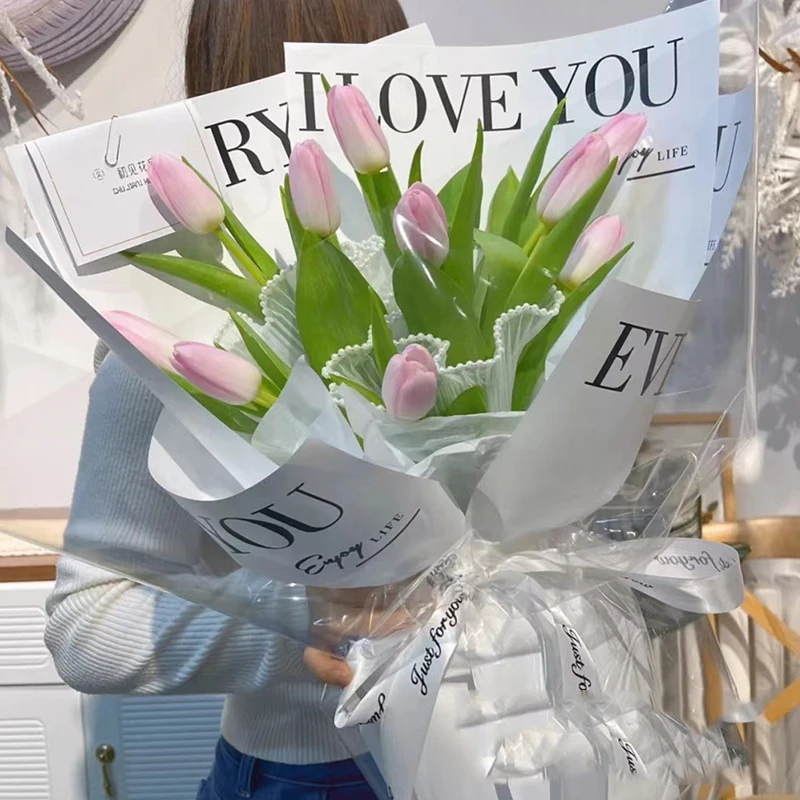 Factory wholesale luxury Valentine flower wrapping paper matte film gift bouquet wrapping paper