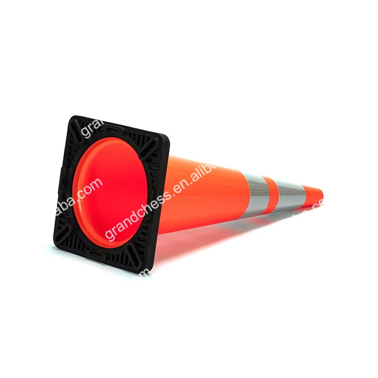 900mm Economic Soft Reflective Flexible Road Street Safety Warning Cone Heavy Duty Black Base PVC Cone
