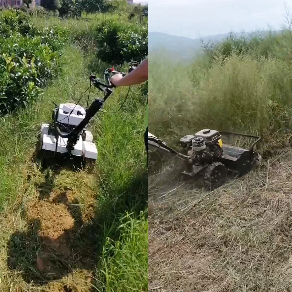 Chinese top selling agricultural machinery hybrid power remote control cordless lawn mowers for bush and grass