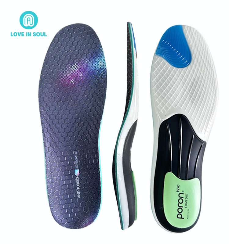 Sport Arch Support Running Insoles for Exercise High Resilience Poron Shoe Insole Shock Absorption PU  Sports & Comfort Insoles