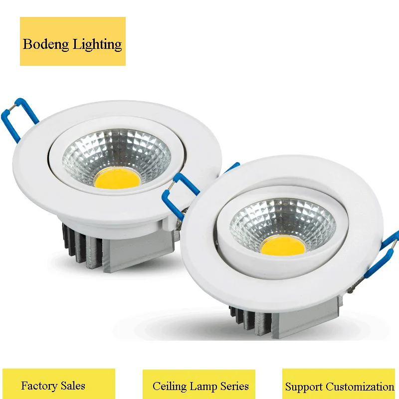 White Aluminium Recessed Angle Adjustable 3W 7W COB LED Spot Light