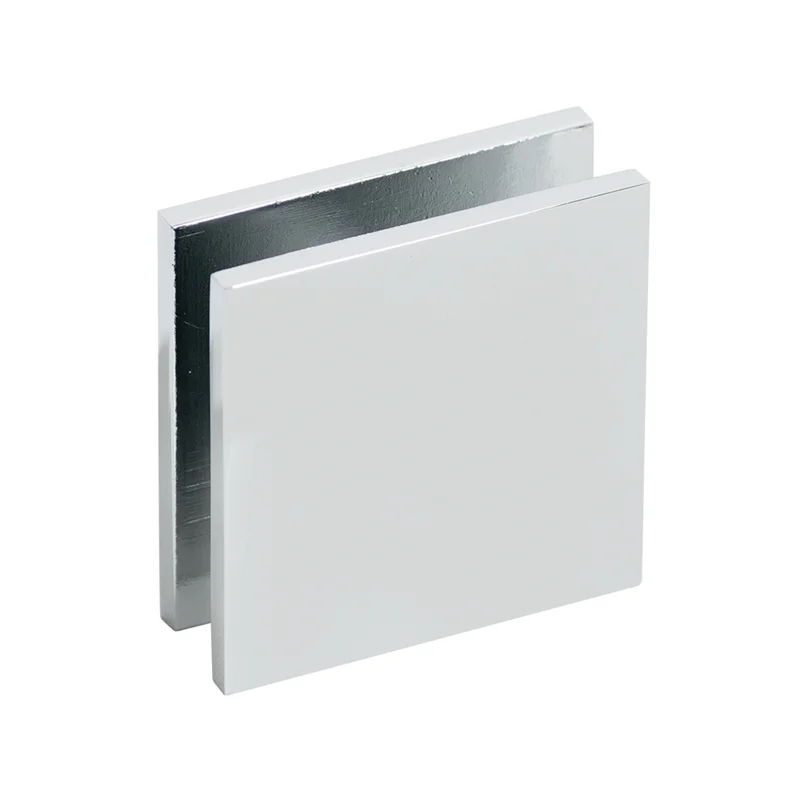 Hardware Fitting Regular Size Square 0 Degree Heavy Duty Glass To Wall Clip Stainless Steel Brass Shower Door Glass Clamps