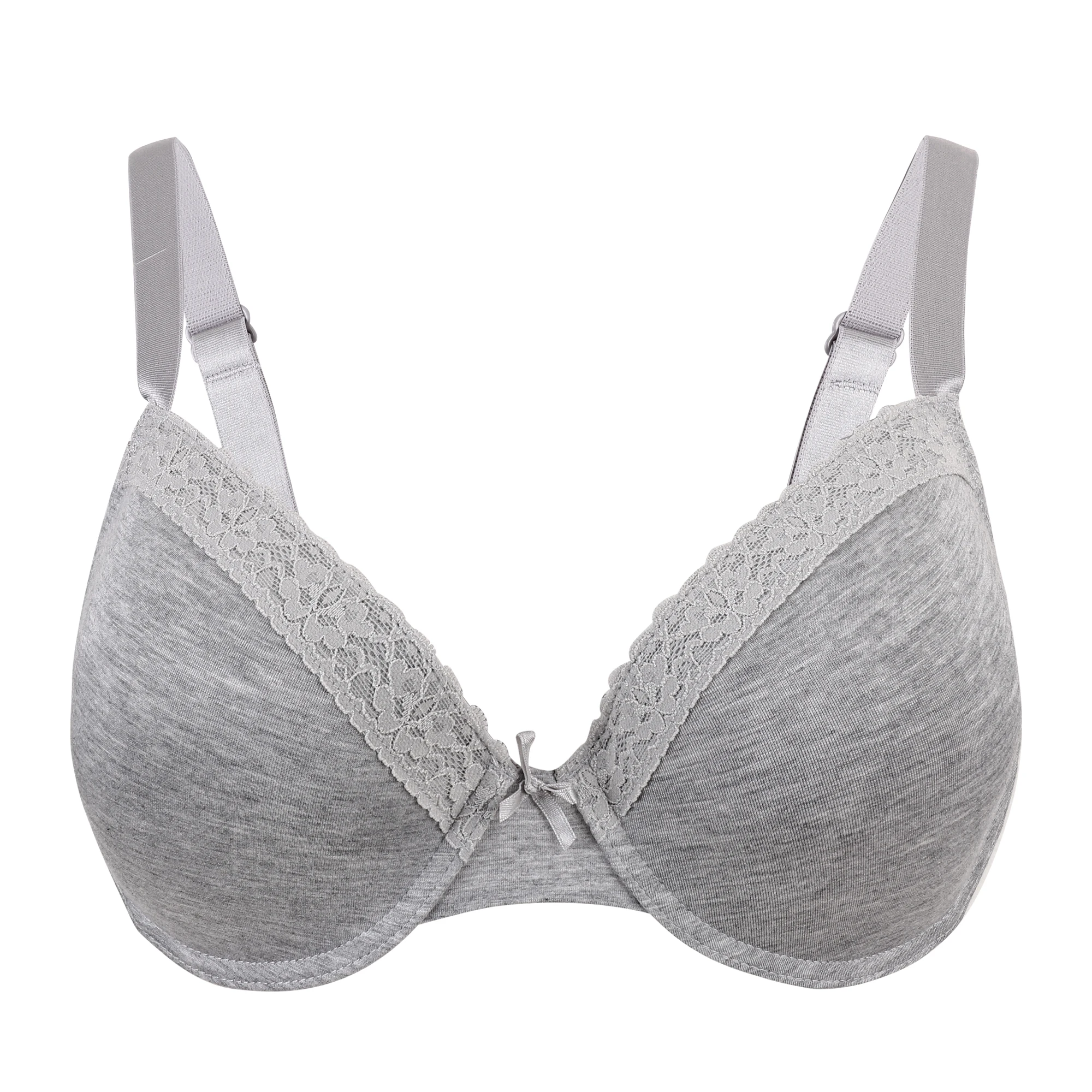 2023 new summer thin cup cotton bra basic ladies  plus size bra lace