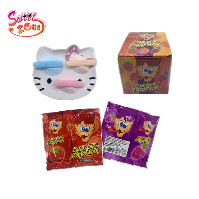Wholesale OEM 2 in 1 Stick Press Candy Dip and Sour Powder