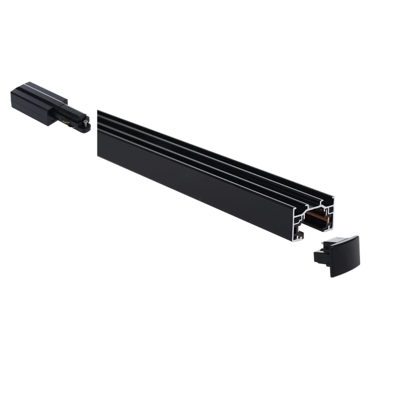 led Lighting Track 3 Wires Single Phase 1M Track Led Spotlight Lighting System With Live End and End Cap