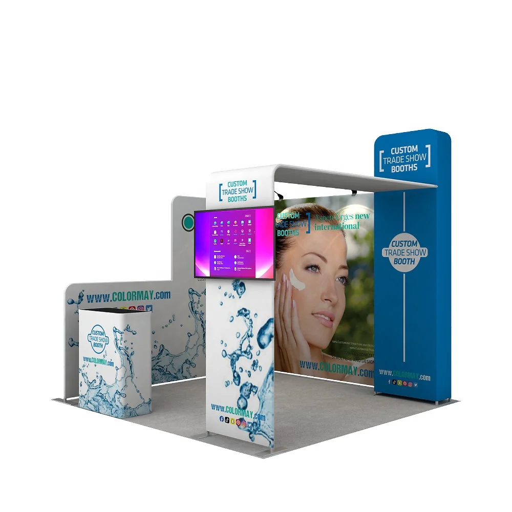 Trade Show Display Portable Stage Trade Show Booth Wedding Press Conference Backdrop Fabric Trade Show Wall