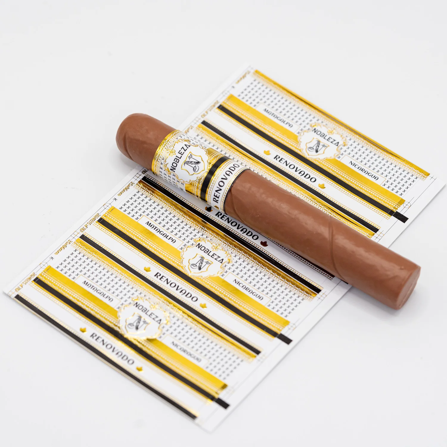 Label Band for Cigars with Hot Stamped Gold Foil. Embossed Gold Stamping Sticker for Cigar and Cigarette Labels