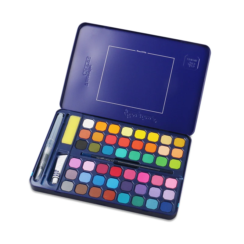 Wholesale Giorgione 48 Colors High Quality Tin Box Solid Watercolor Paint Set With Free Gifts