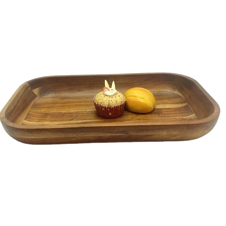 Rustic Serving Platter Wooden Shallow Dishes Oval Shaped Wood Plates Wooden Serving Trays