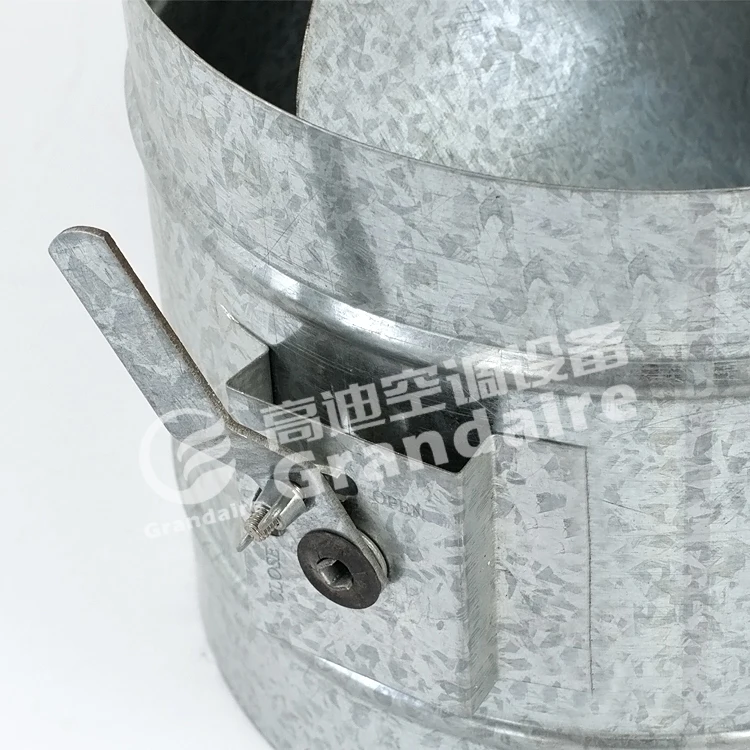 Air Conditioning Galvanised Steel Single Blade Manual Adjustable Round Air Volume Control Duct Barrel Damper for Hvac
