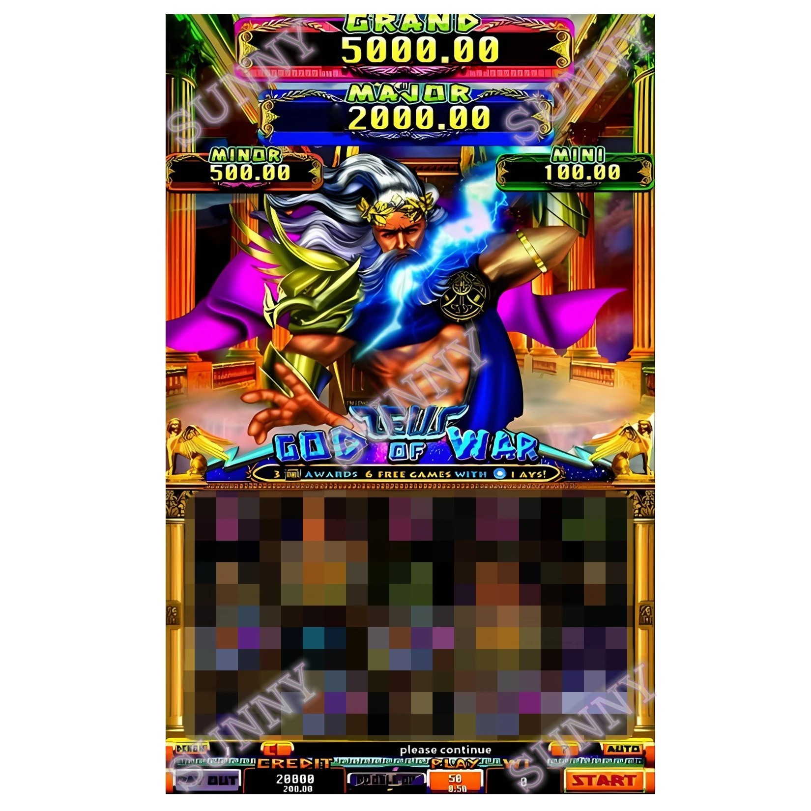 God of War Thor Poseidon Zeus Вертикальная игра Het карточная доска juegos Tarjeta/Аватар Aladdinn Fire link Бизон дракон освещение игры