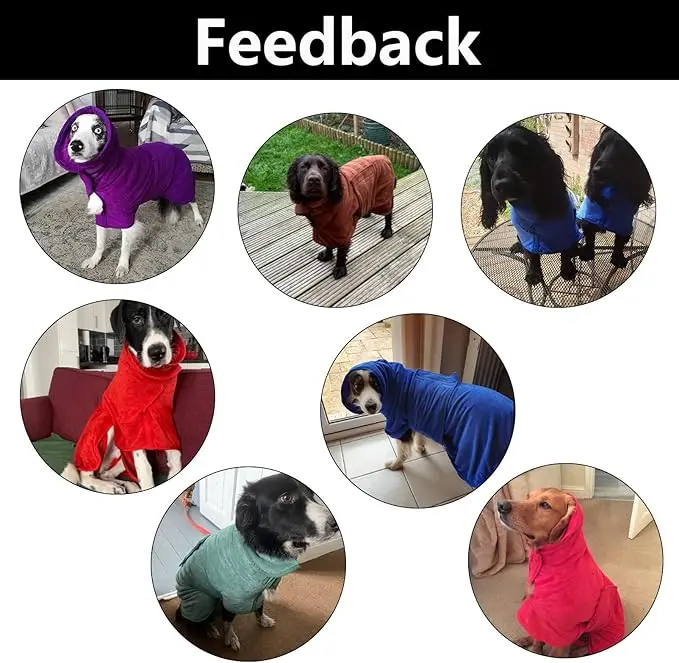 Pet Absorbent Quick Drying Hooded Bathrobe High Quality Super Fiber Thickened Bath Towel for Cats and Dogs