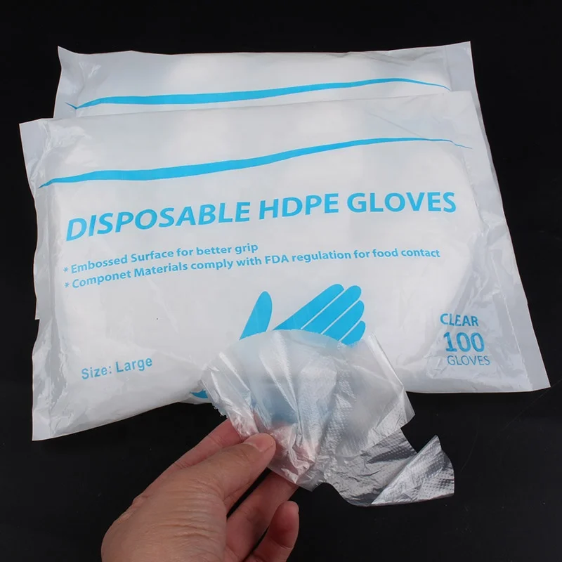 Promotion prices disposable plastic food gloves  factory polyethylene glove household customized 100PCS of box kitchen cheapest