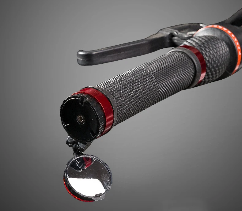 Handlebar Bike Mirror-Outdoor ABS Bike Handlebar End 360 Degrees Adjustable Safety Rearview Mirror with light
