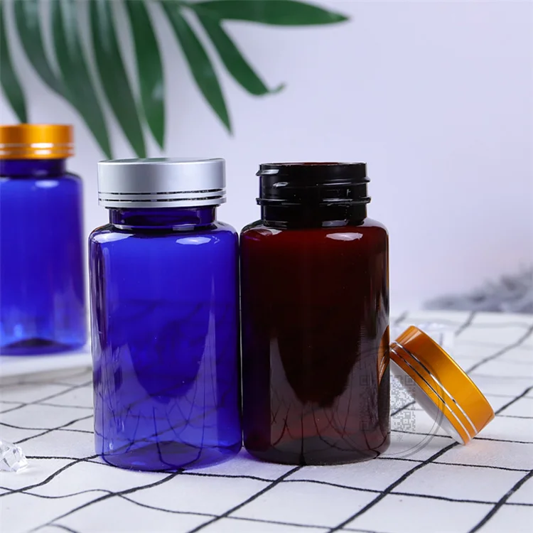 Wholesale Empty Cobalt Blue  Medical Pet Plastic Tablet Bottle For Capsule