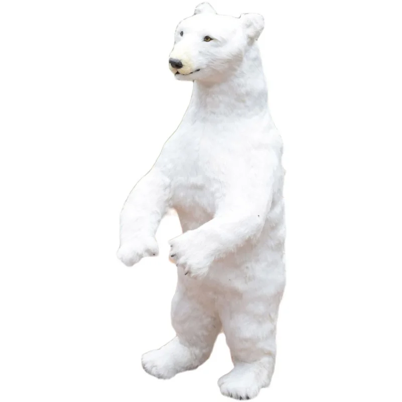 North Pole Animal Statue Mini Christmas Decorations White Polar Bears Sculpture
