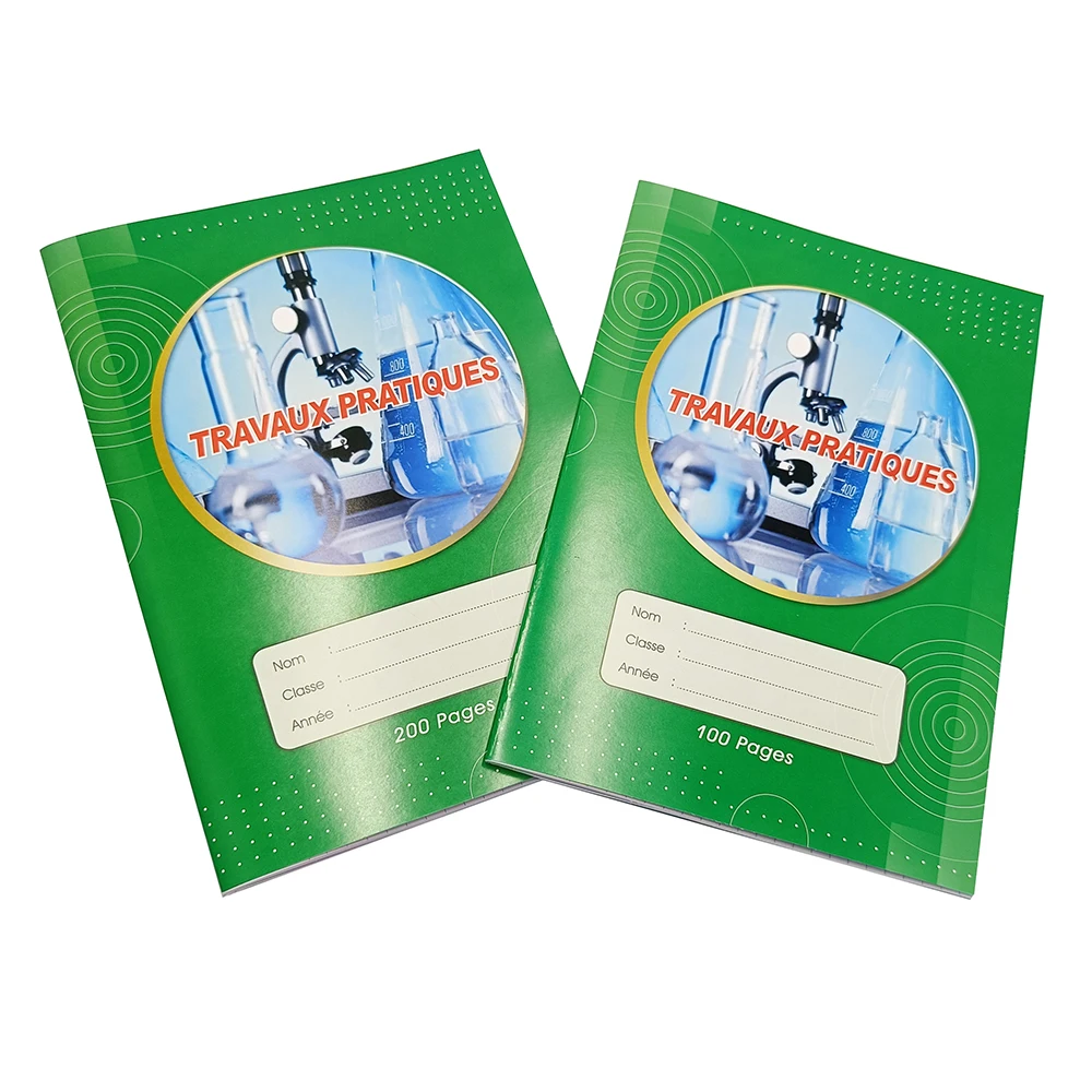 wholesale A4 notebook print cheap stock 100/200 pages custom notebooks factory exercise book for student with French line