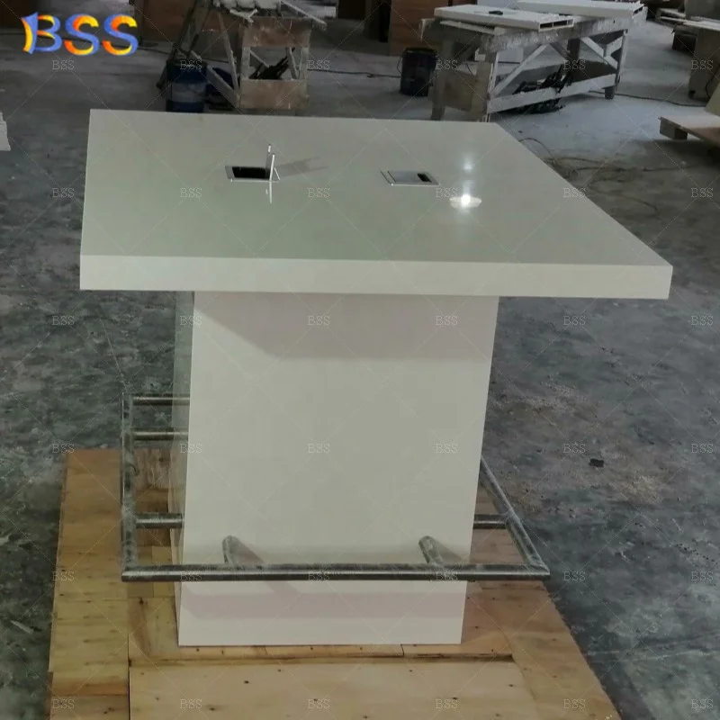 Factory Price Fantastic Customised 6ft Long 8 Chairs White Marble Top Large Square Shape Conference Table