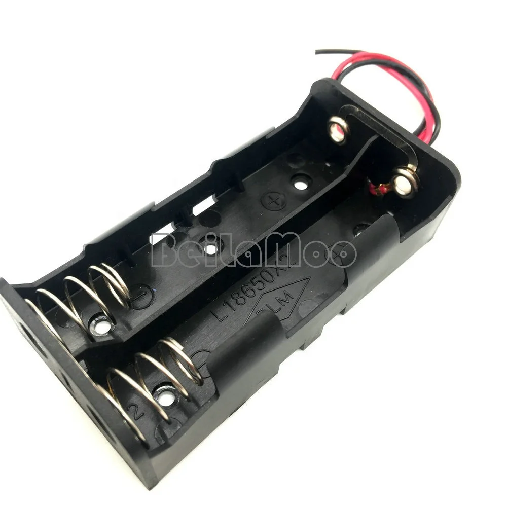 Dual Parallel 18650 two cells holder with wire leads 150mm 1865 battery holder