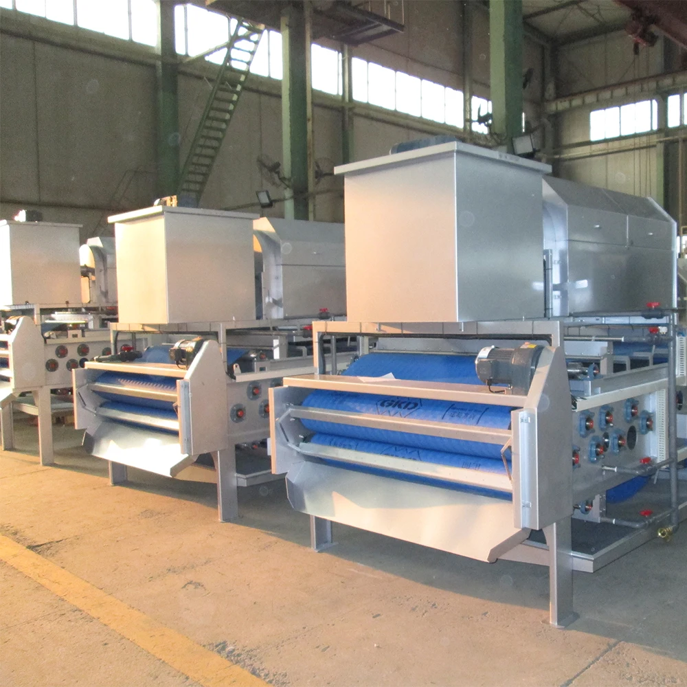 china manufacturer low cost auto belt type filter press rotary drum concentrating algae wastewater sludge dewatering machine