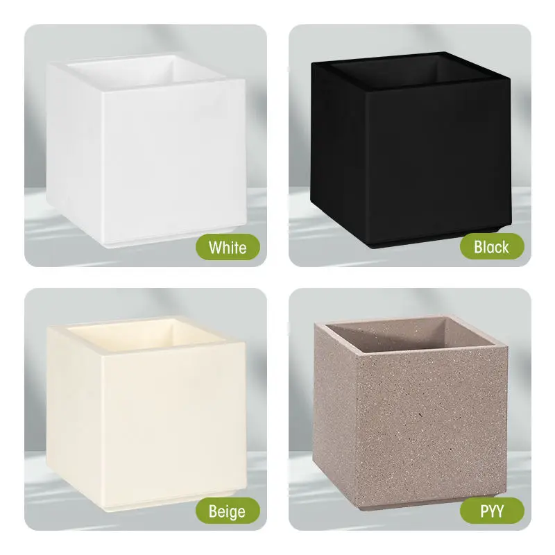 Large Plastic Flower Pots, Square Squares, Double-Layered, Thickened, Large Artificial Plant Decorative Pots