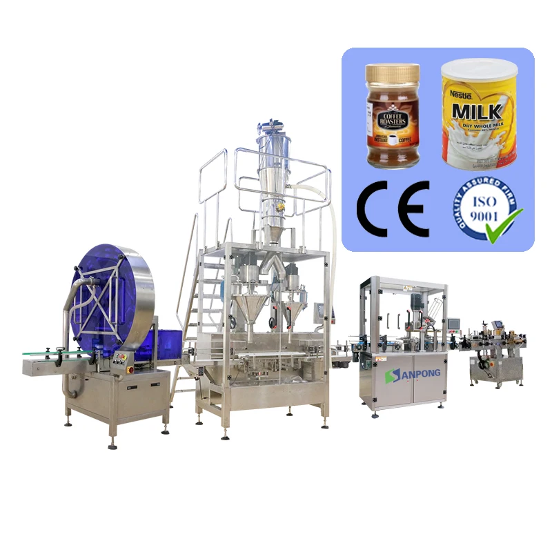 High accuracy double nozzles automatic weighing filling capping machines goat milk powder packing machine