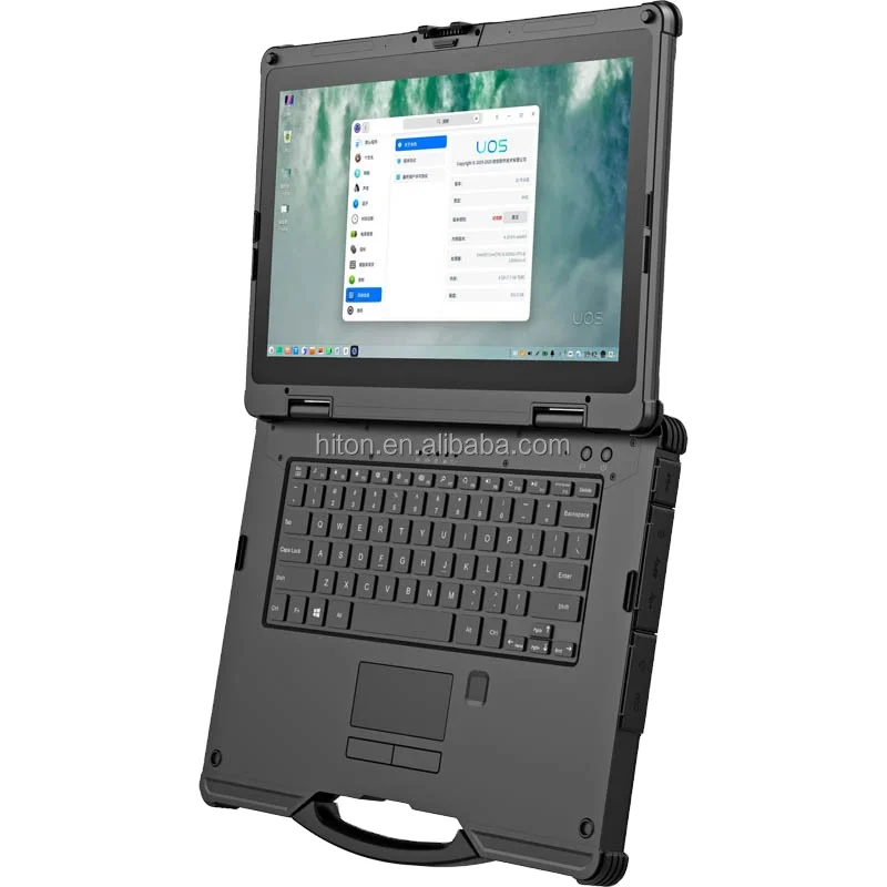 Cheapest Factory Intel i7-8550U 14inches 16GB+256GBssd IP65 rugged win-dows notebook industrial laptop pc with RJ45 or RS232/485