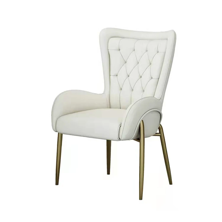 Modern luxury hotel furniture velvet dinning accent chairs with gold