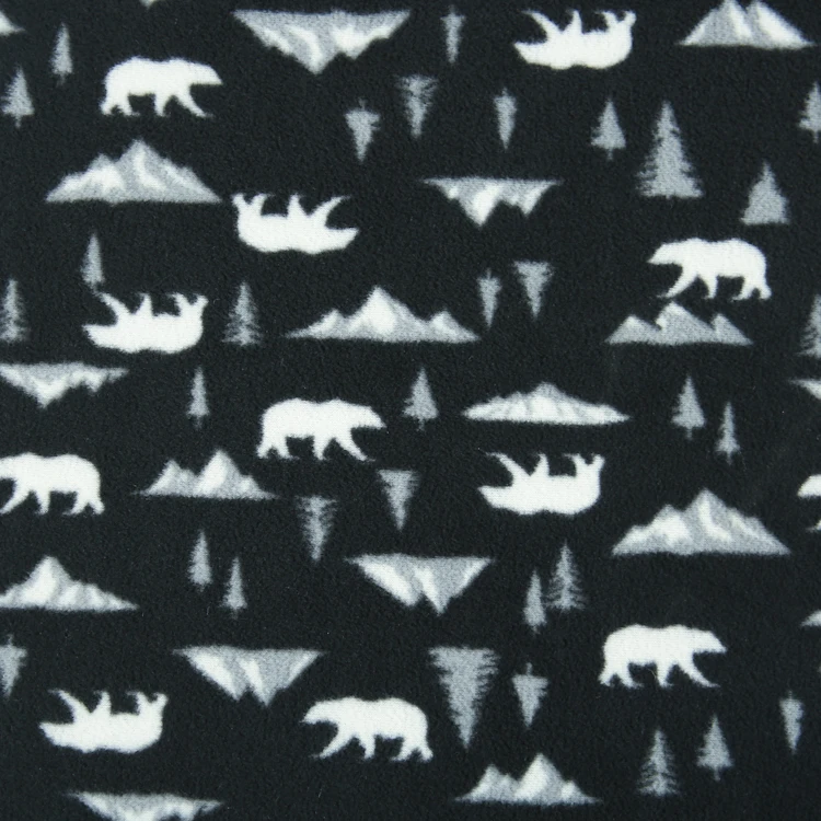 cheap price customized design printing 100 polyester weft knit FDY yarn knitted printed polar fleece fabric for clothes