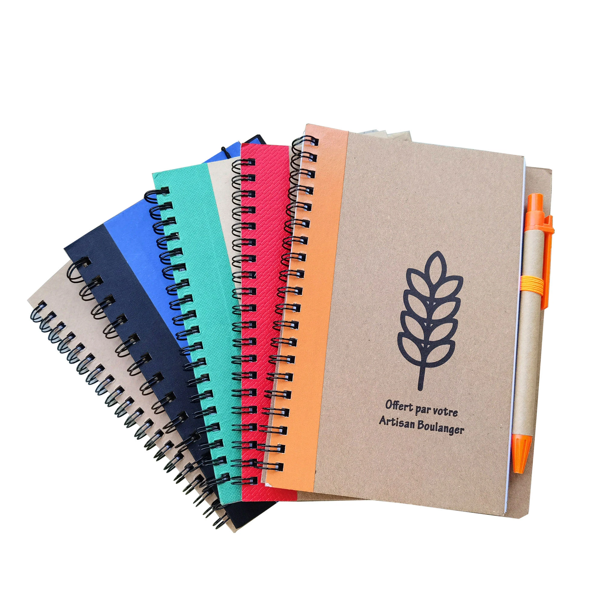Personal Spiral Eco Memo Sticky Notes Flag Kraft Paper Note book Mini Small Notebook Custom Notepads With Pen And Sticky Note