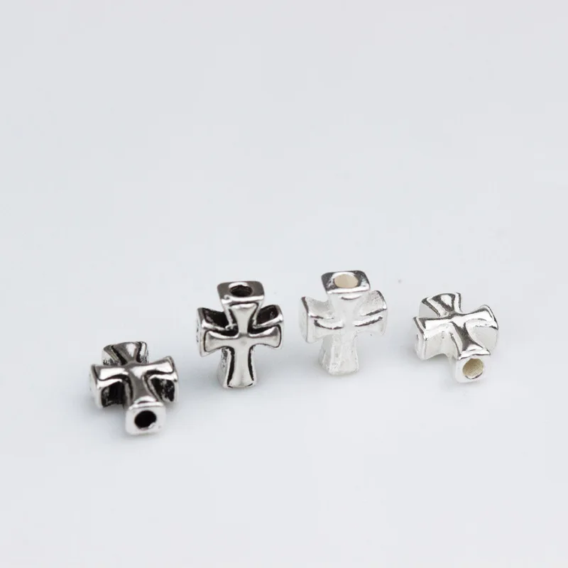 Wholesale Cross beading spacer bead 925 sterling silver for women accessories jewelry