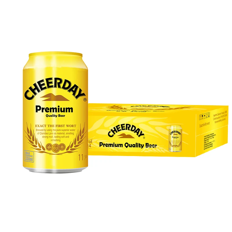 Cheerday Cerveza Abv 5% OEM 330ml Canned Beer Natural Light Barley Drink for Export
