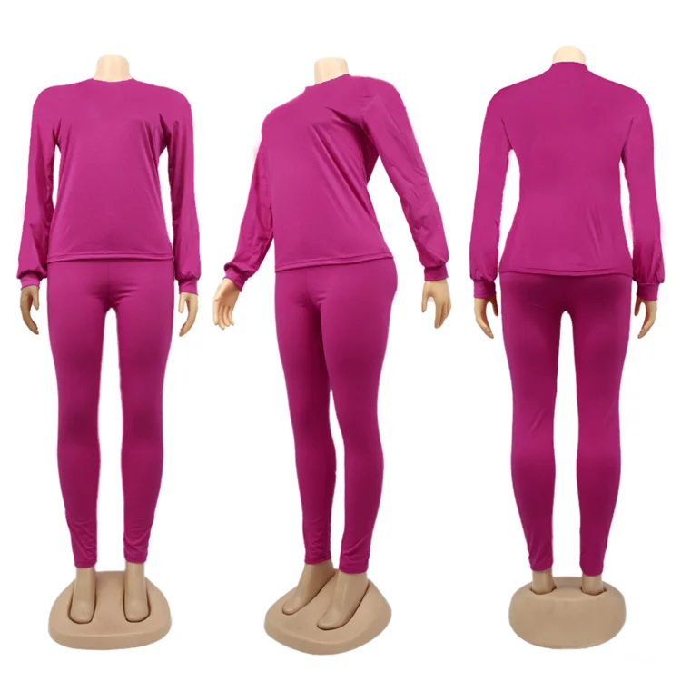 Ladies Long Sleeve Top And Pants Multicolor Jogging Sweatsuit Plus Size Autumn Women Two Piece Set