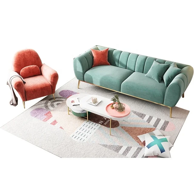 Furniture Factory Modern Style Fabric Lounge and Apartment Sofa For Promotion Velvet Chesterfield Tufted Sofa living