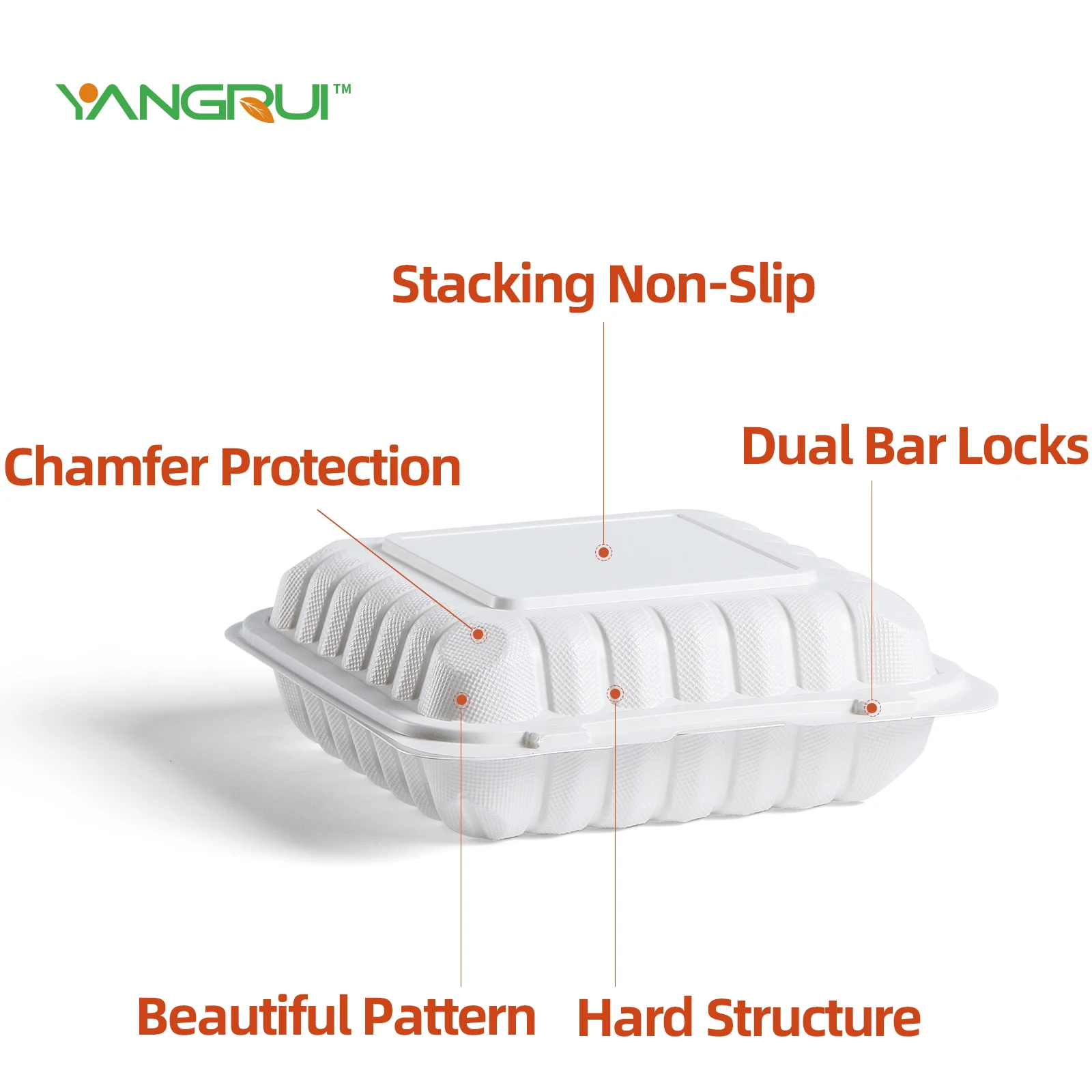 High Quality Wholesales Customized Green Safe Plastic Food Storage Container High Temperature Resistant Takeaway lunch box