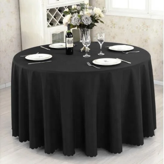 Hotel table linen 100% polyester solid color round table cloth
