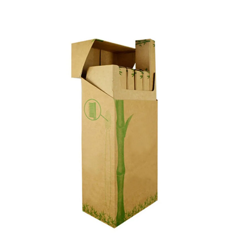 100% Органическая Экологичная одноразовая бамбуковая зубная щетка премиум класса без бисфенола А для взрослых