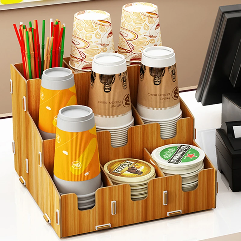 Disposable Paper Cup Storage Rack Coffee Shop Cup Dispenser KTV Bar Desktop Multifunctional Cup Holder Commercially Available