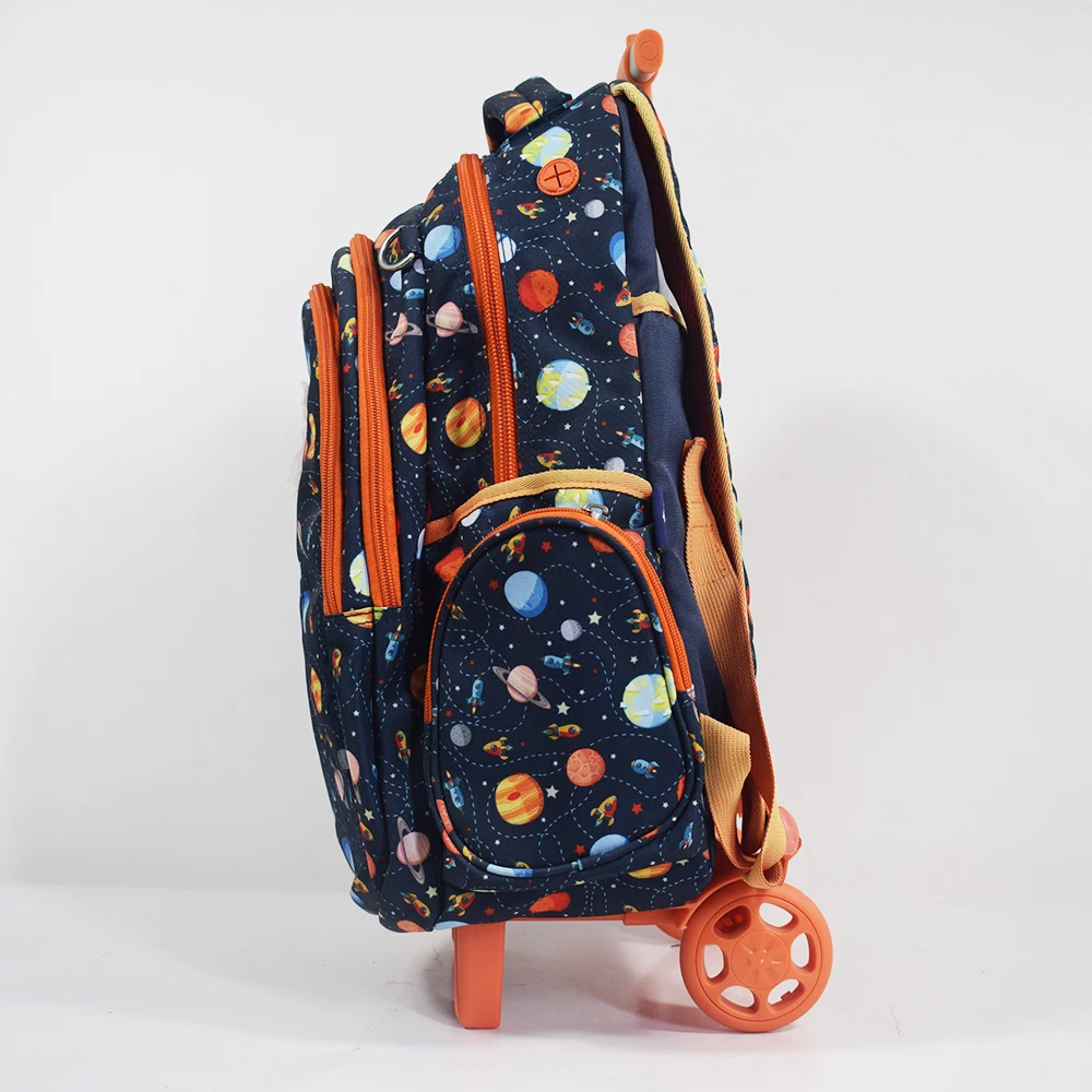 Romantic Planet Print Trolley Bag Waterproof Strong and Durable Carry-On Suitcases Luggage Set with Wheel for Outdoor Gym Use