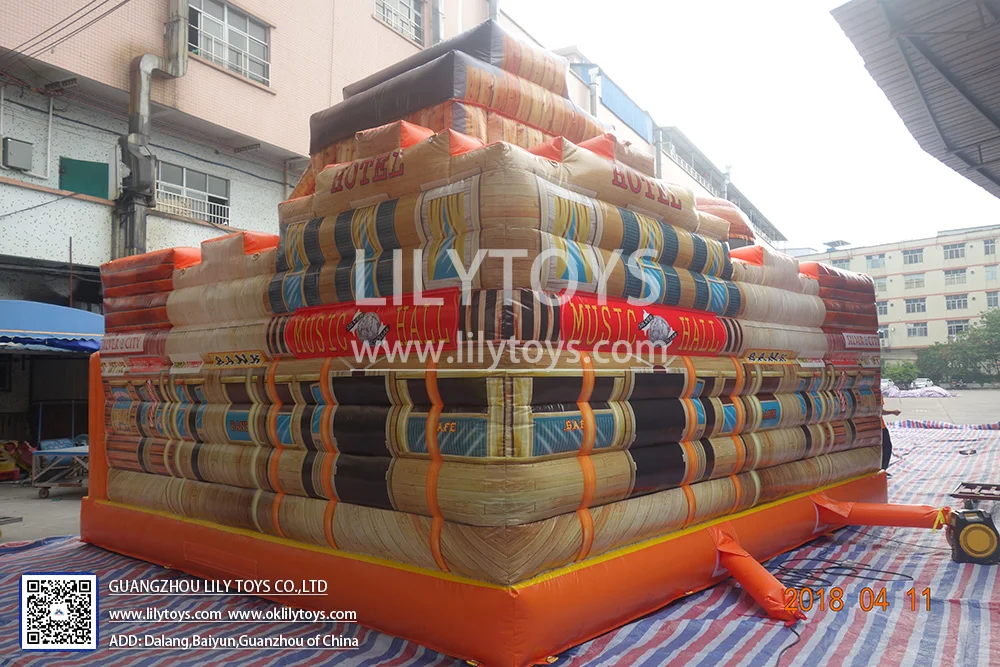 Inflatable desert trampoline slide amusement park, punk theme children inflatable park toy